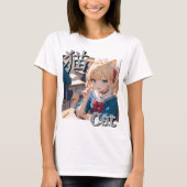 Athletic uniform-inspired design　　Cat T-shirt (Voorkant)