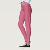 Athletic Workout van Satin Pink Women Leggings (Links)