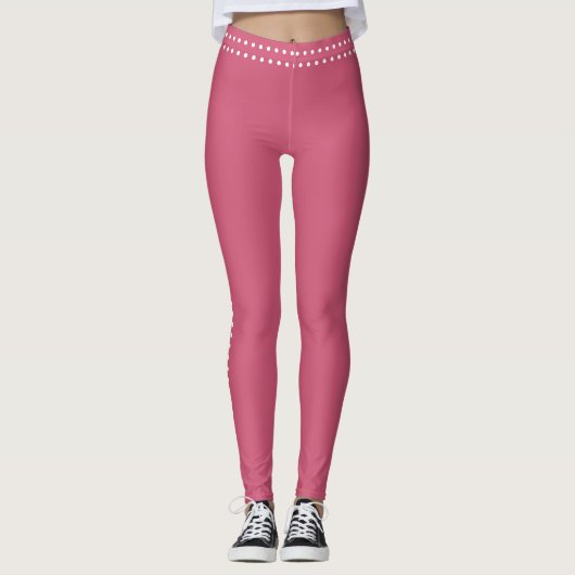 Athletic Workout van Satin Pink Women Leggings (Voorkant)