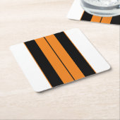 Athletic Zwart Wit Helder Sinaasappel Racing Strip Kartonnen Onderzetters (Schuin)