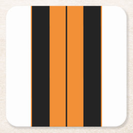 Athletic Zwart Wit Helder Sinaasappel Racing Strip Kartonnen Onderzetters