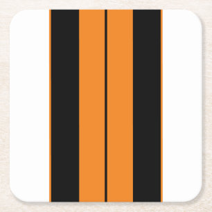 Athletic Zwart Wit Helder Sinaasappel Racing Strip Kartonnen Onderzetters