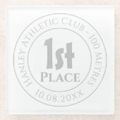 Athletics 1st Prize Trophy Award Glazen Onderzetter (Voorkant)