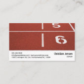 Athletics Coach Trainer Sport oefent run Track uit Visitekaartje (Achterkant)
