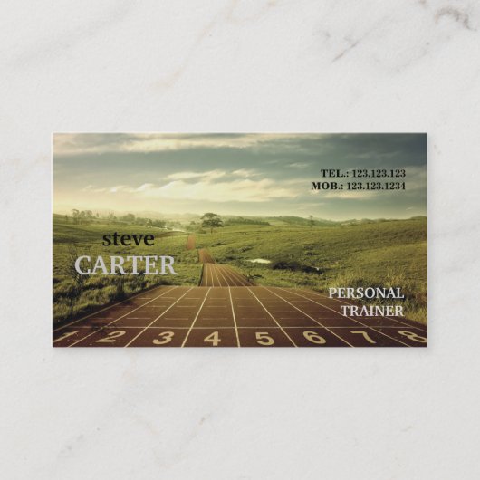 Athletics Fitness Marathon Trainer Card Visitekaartje (Voorkant)