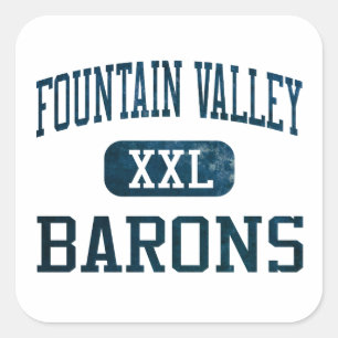 Athletics Fountain Valley Barons Vierkante Sticker