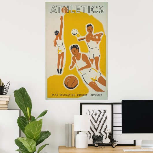 Athletics Recreation Vintage Poster (Thuiskantoor)