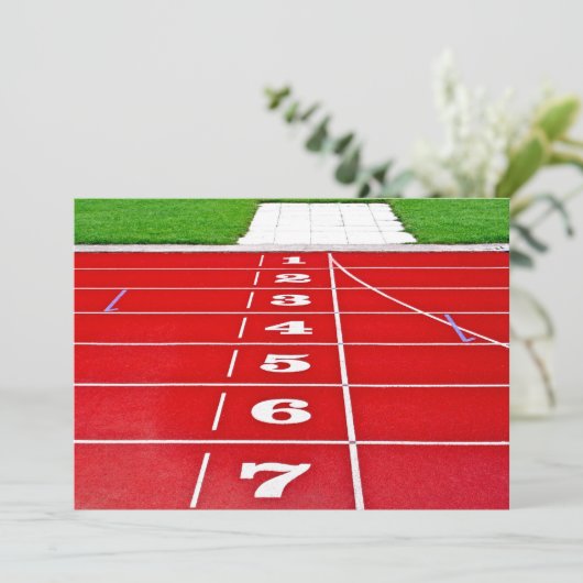 Athletics Running Track Invitation Kaart (Staand voorkant)