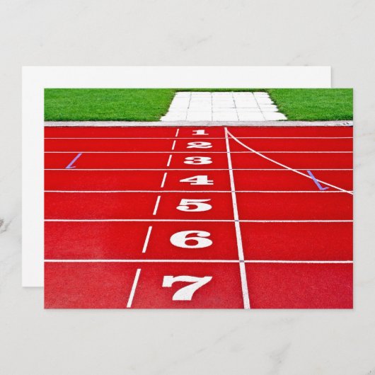 Athletics Running Track Invitation Kaart (Voorkant / Achterkant)