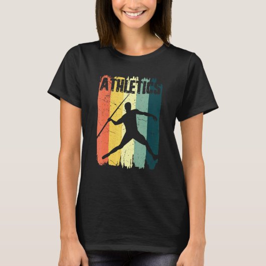 Athletics Sports Retro  Javelin Throw T-shirt (Voorkant)