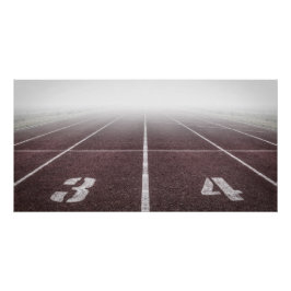 Athletics track fog foto perfect poster