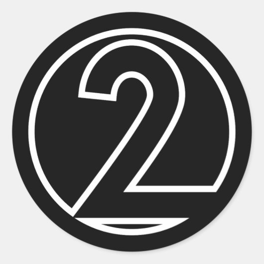 Athletten Nummer 2 cirkelvorm Ronde Sticker (Voorkant)