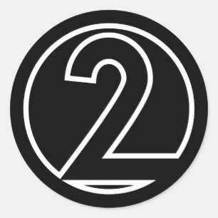 Athletten Nummer 2 cirkelvorm Ronde Sticker