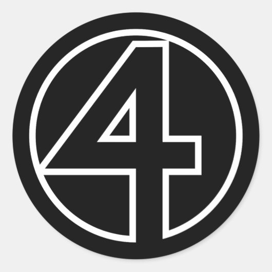 Athletten Nummer 4 cirkelvorm Ronde Sticker (Voorkant)