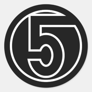Athletten Nummer 5 cirkelvorm Ronde Sticker