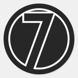 Athletten Nummer 7 cirkelvorm Ronde Sticker