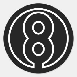 Athletten Nummer 8 cirkelvorm Ronde Sticker