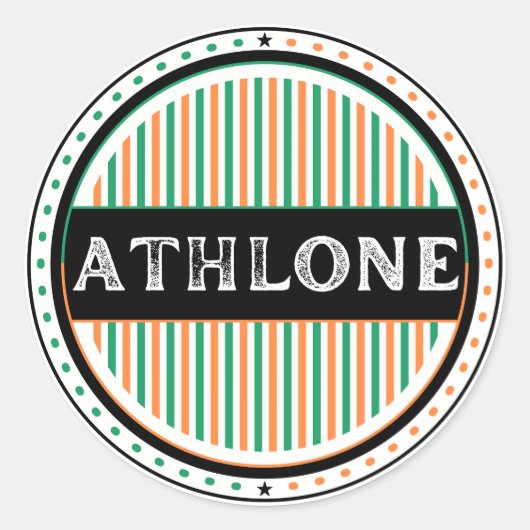 Athlone City Pride Emblem – Irish Identity Ronde Sticker (Voorkant)