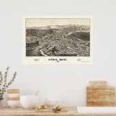 Athol, MA Panorama Map - 1887 Poster (Keuken)