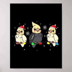 Atiel Bird Kerstverlichting Grappig Huisdier Kerst Poster