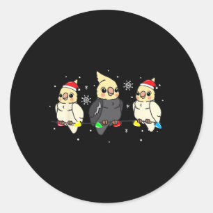 Atiel Bird Kerstverlichting Grappig Huisdier Kerst Ronde Sticker