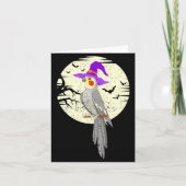 Atiel Bird Witch Hat Funny Halloween Animal Lover  Kaart (Voorkant)