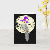 Atiel Bird Witch Hat Funny Halloween Animal Lover  Kaart (Gele Bloem)