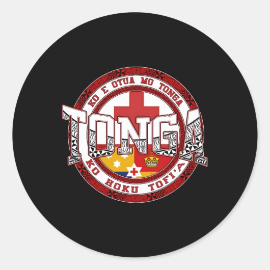 Atikapu Tonga Grey Small Ronde Sticker (Voorkant)