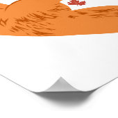 Atistic Fox Peace Sign Autumn Leaves Tree Poster (Hoek)