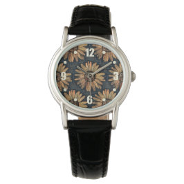 Atistic Sunflower Pattern Autumn Horloge