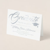 Atistisch script Afstuderen-uitnodiging Folie Kaarten (Voorkant)