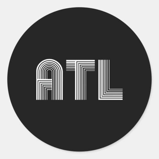 ATL Atlanta A T L Ronde Sticker (Voorkant)