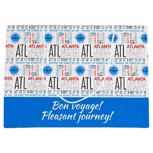 ATL, Atlanta reizen de wereld door de lucht patroo Groot Cadeauzakje (Voorkant)