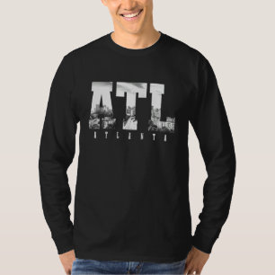 Atl Atlanta Skyline Pride Black & White Ge T-shirt