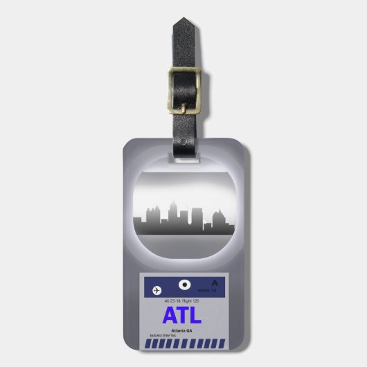 ATL-CODE EN SKYLINE BAGAGELABEL (Voorkant verticaal)