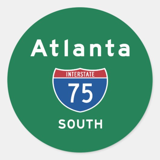 Atlanta 75 ronde sticker (Voorkant)