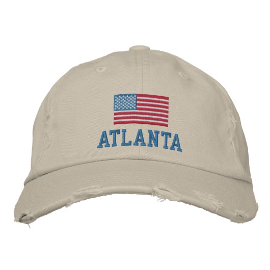 Atlanta American Flag Baseball Pet (Voorkant)
