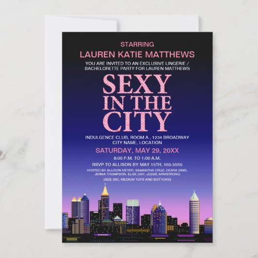 Atlanta Bachelorette Movie Poster Party Kaart (Voorkant)