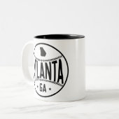 Atlanta Baseball Thema Tweekleurige Koffiemok (Voorkant links)