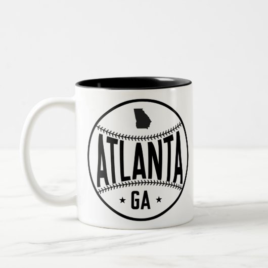 Atlanta Baseball Thema Tweekleurige Koffiemok (Links)