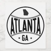 Atlanta Baseball Thema Wijn Etiket (Enkel label)