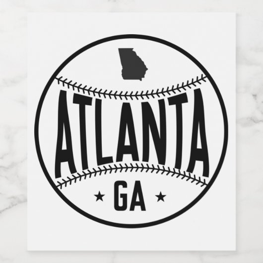 Atlanta Baseball Thema Wijn Etiket (Enkel label)