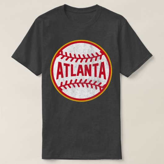 Atlanta  Baseball Throwback Retro Design T-shirt (Design voorkant)