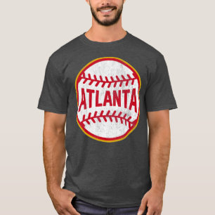 Atlanta Baseball Throwback Retro Design T-shirt