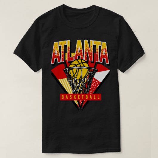 Atlanta Basketbal 90s Throwback T-shirt (Design voorkant)