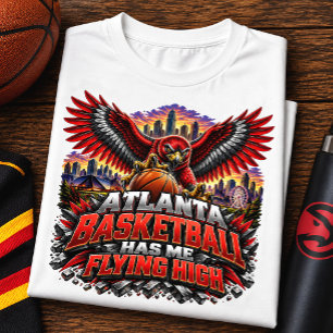 Atlanta Basketbal Laat Me Vliegen Hoge Havik Fan Tri-Blend Shirt