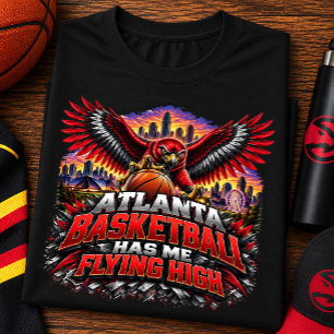 Atlanta Basketbal Laat Me Vliegen Hoge Havik Fan Tri-Blend Shirt