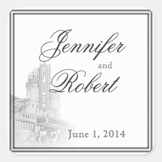 Atlanta bestemming bruiloft envelop zegel (Voorkant)