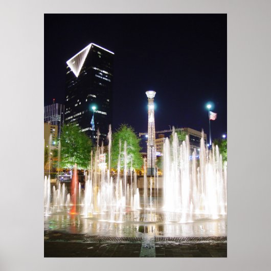 Atlanta bij nacht poster (Voorkant)