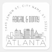 Atlanta bruiloft | Afdichting van vooraf geadresse Vierkante Sticker (Voorkant)